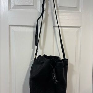 Portland Leather Black Crossbody Bag with Adjustable Strap